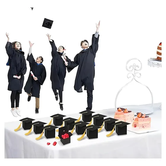 Cajitas Dulceras Recuerdo Para Fiesta De Graduación Negro