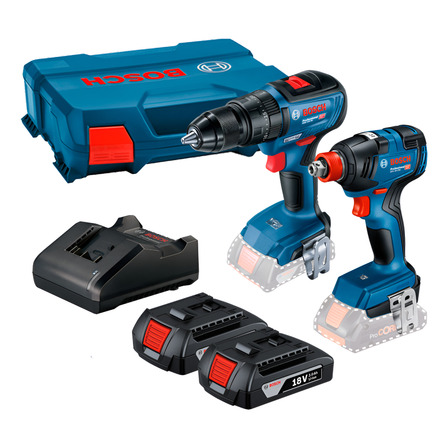 Kit Parafusadeira 18v + Chave De Impacto 18v Brushless Bosch Kit Parafusadeira 18v + Chave De Impacto 18v Brushless Bosch