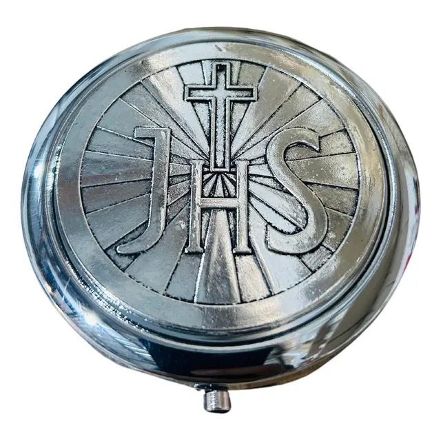 Teca Porta Hóstia Eucaristia Jhs 7,0 Cm P/ Comunhão