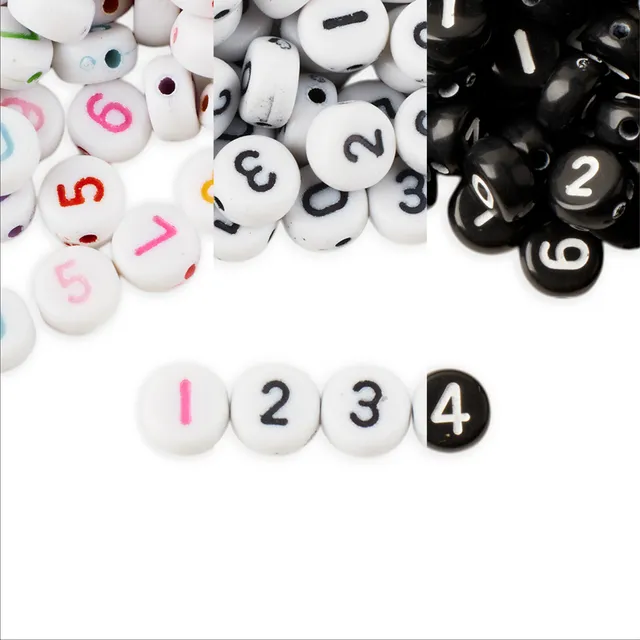 Cuentas Numeros Redondos 6mm 160u X 25gr - Mostacillas Bijou