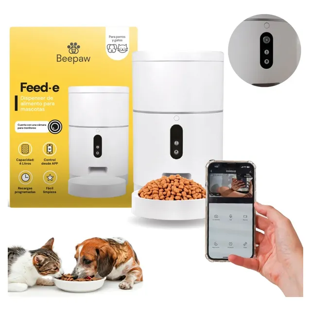Comedero Automatico Beepaw Feed-e Perros Gatos Wifi C/camara