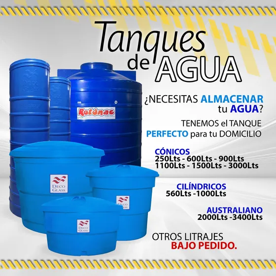 Tanque De Agua Cónicos Y Cilíndricos / Litrajes En La Imagen