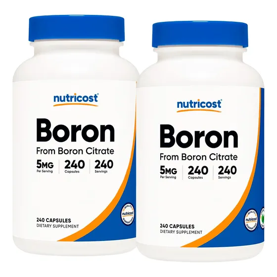 Boron Boro Citrato Nutricost 240 Capsulas Pack X2