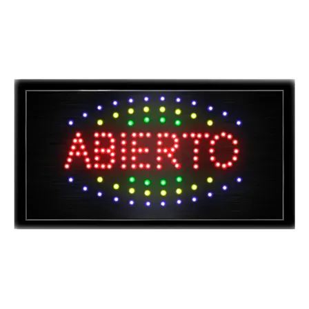 Cartel Led Luminoso Abierto Spica Cart-500 Multicolor Cadena