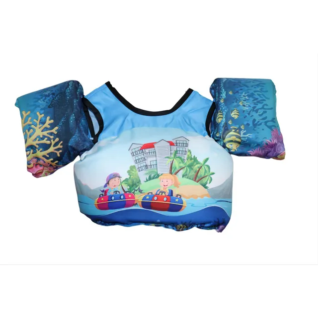Chaleco Natacion Para Niño Hebilla Seguridad Manga Brazos.