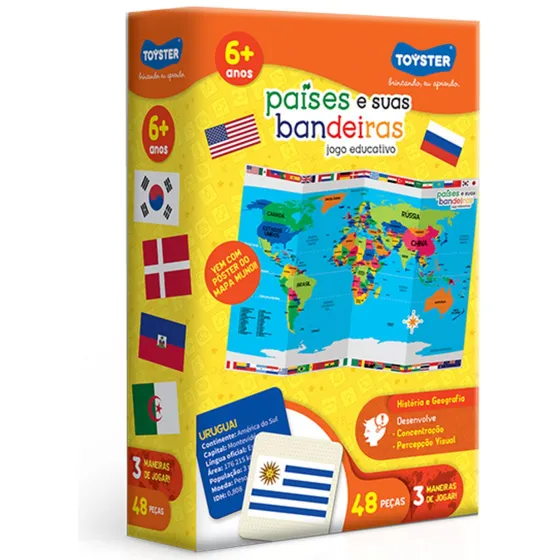 Jogo Educativo Países E Suas Bandeiras 3019 - Toyster