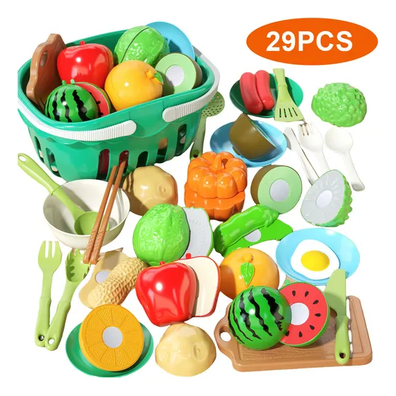29 Piezas Juguete De Corte De Cocina De Frutas Y Verduras