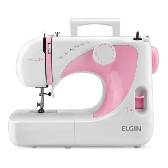 Måquina De Costura Elgin 14 Pontos Futura Jx-2040 Costura 8 Camadas De Jeans C/ Pedal Acessórios Estrutura De Ferro E Aço Portåtil Branco/rosa Måquina De Costura Elgin 14 Pontos Futura Jx-2040 Costura 8 Camadas De Jeans C/ Pedal Acessórios Estrutura De Ferro E Aço Portåtil Branco/rosa