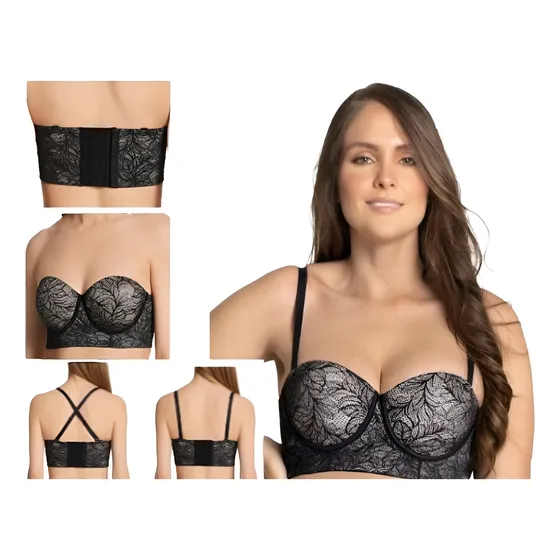 Leonisa Strapless Bustier 360° De Perfección Encaje 36b 38b