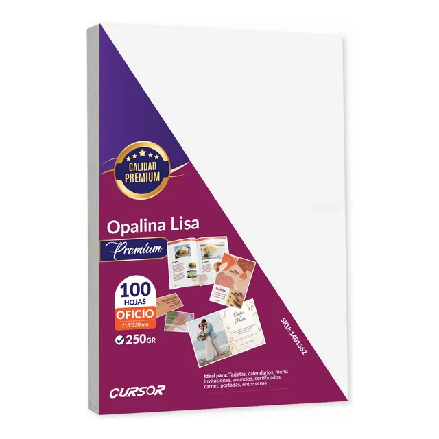 Opalina Lisa Extra Blanca Premium 250g Oficio 100 H Cursor