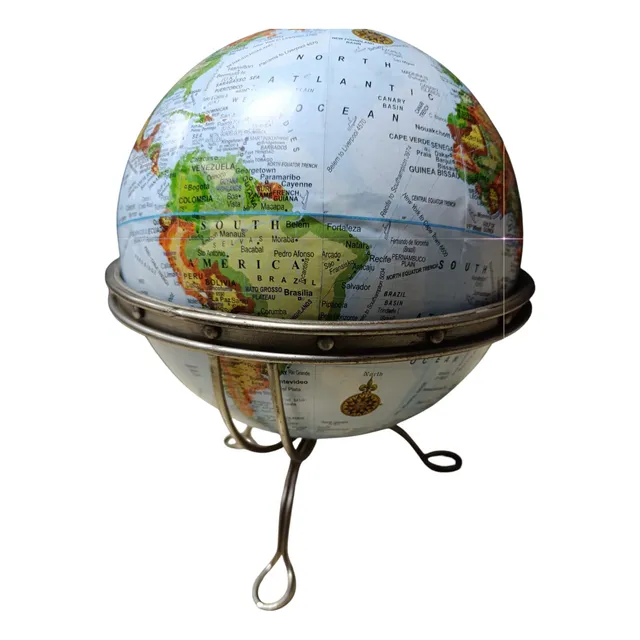 Globo Terráqueo Con Base Metal