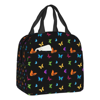 Bolsa De Almuerzo Cálida Con Patrones De Mariposas Coloridas Bolsa De Almuerzo Cálida Con Patrones De Mariposas Coloridas
