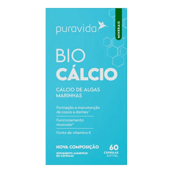 Frasco Bio Cálcio Puravida 60 Cápsulas sem sabor