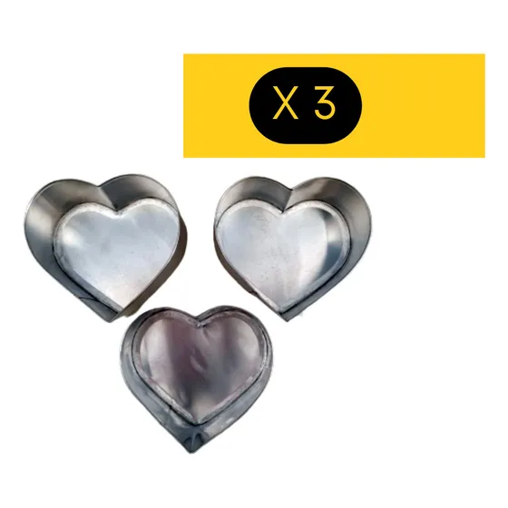 Pack Moldes Torteras De Corazón 13 Por 8 Ivhalia Artesanal