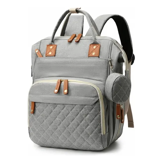 Mochila 3 En 1 Pañalera Cuna Y Mudador Portátil Bebés Para