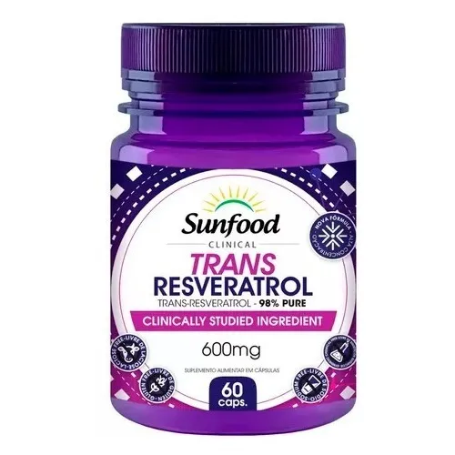 Trans Resveratrol 98% Puro 60 Capsulas 600mg Sunfood