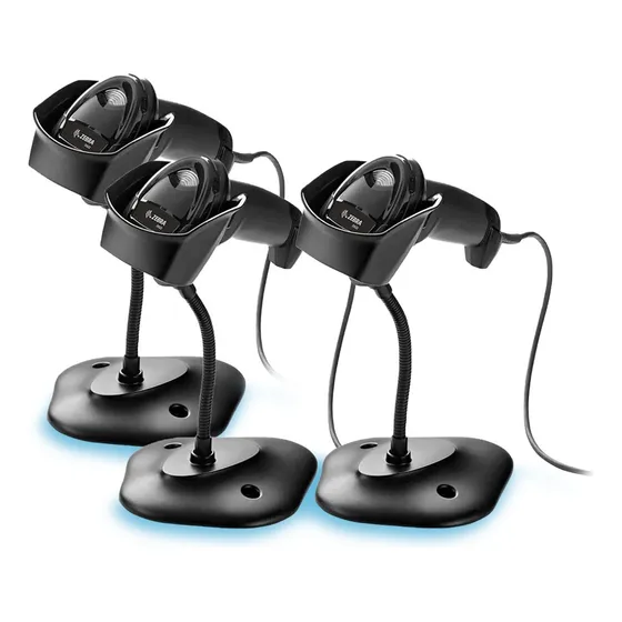 Kit Zebra 03 Leitores Ds2208 Com Suporte 2d Usb (zbr01) Cor Twilight black Tipo de conector do cabo USB/RS-232/RS-485/KW