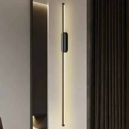 Arandela De Parede Led,luminaria Slim Linear Preta Moderna 127/220v Preto