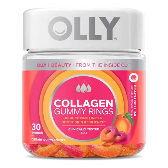 Suplemento Olly Collagen Gummy Rings, 2,5 G, Probado Clínica