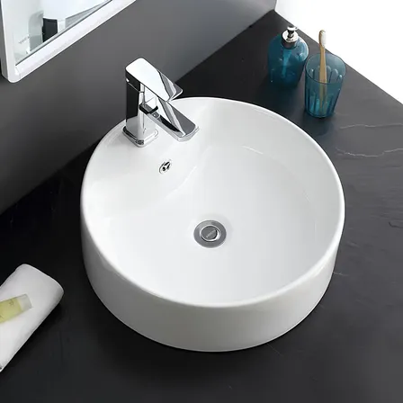 Cuba De Apoio Redonda 40cm Branca Para Banheiro Ou Lavabo Branco Cerâmico