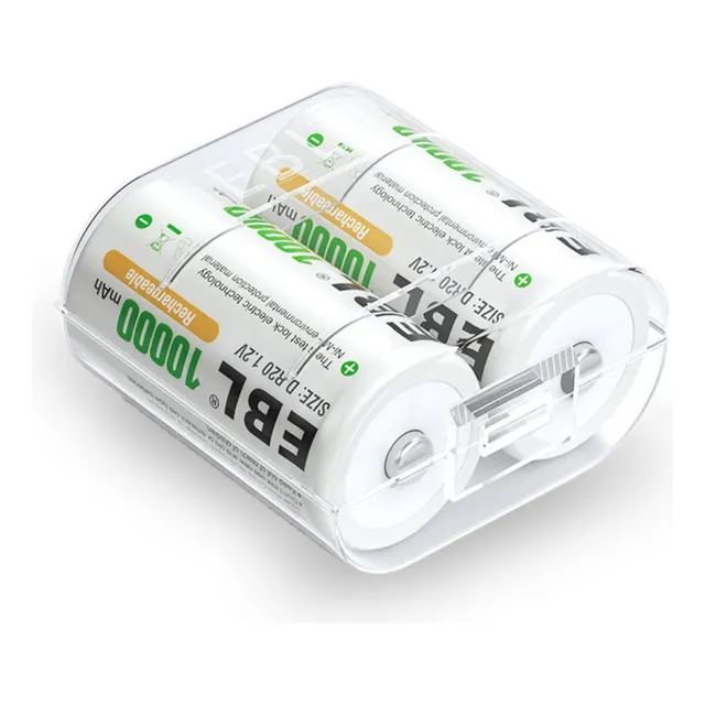 2 X Pilas Recargables Grande Tipo D - Ni-mh - 10000mah Ebl 