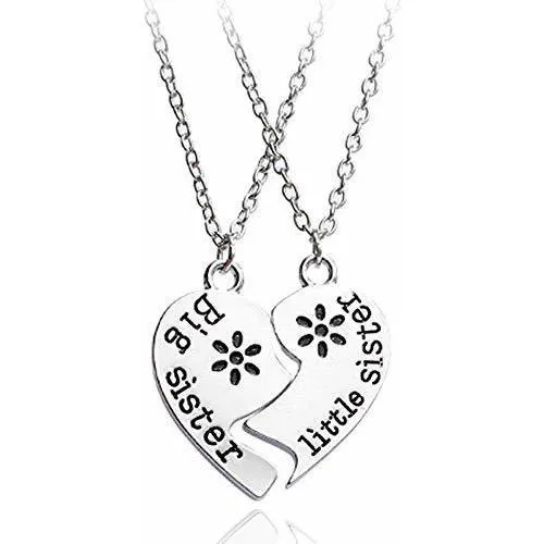 Collar Con Colgante De Corazón Para Hermana,(negro)