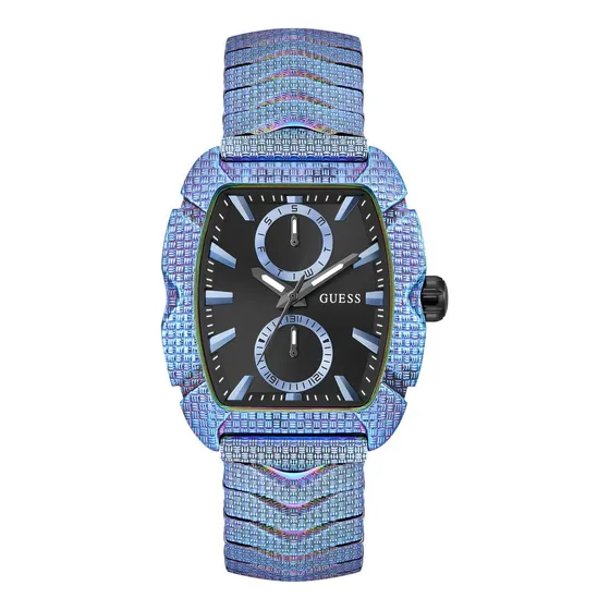 Reloj Guess Nile hombre azul Iridiscente fondo negro