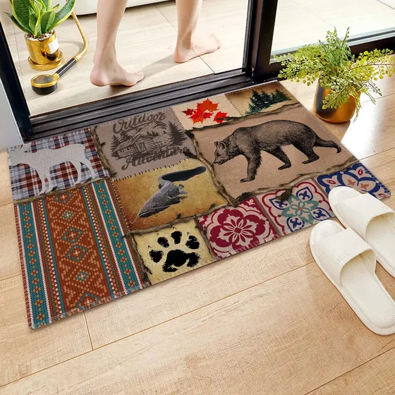 Gelyijix Alfombra Baño Antideslizante Casa Campo Oso Suave
