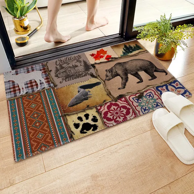 Gelyijix Alfombra Baño Antideslizante Casa Campo Oso Suave