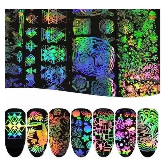 Foil Laser Holografico Uñas  Atrapa Sueños Unicornio Flor