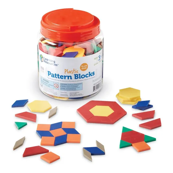 Recursos De Aprendizaje Plastic Pattern Blocks (set Of 250)