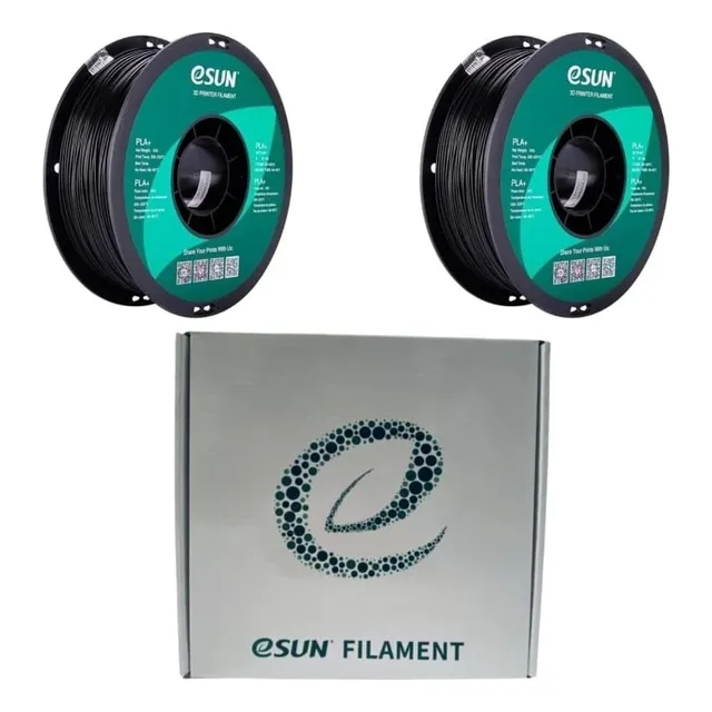 Filamento 3D Esun PLA+ de 1.75mm y 2kg negro