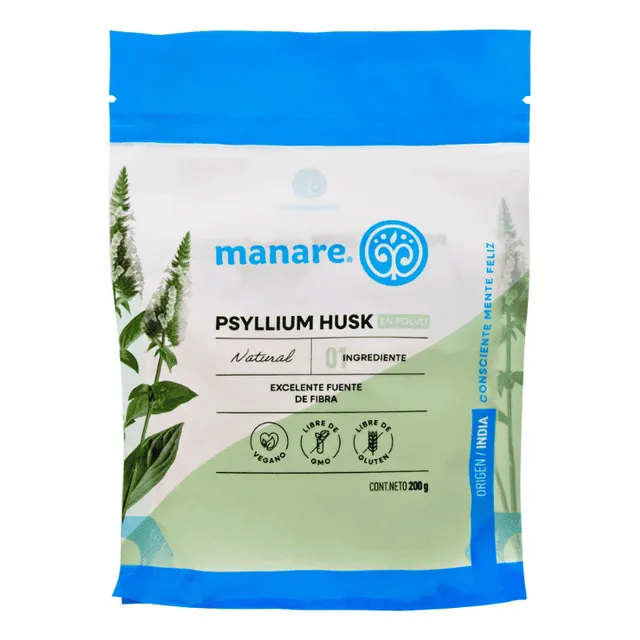 Manare Psyllium Husk Natural Sin Gluten 200 G Sin Sabor