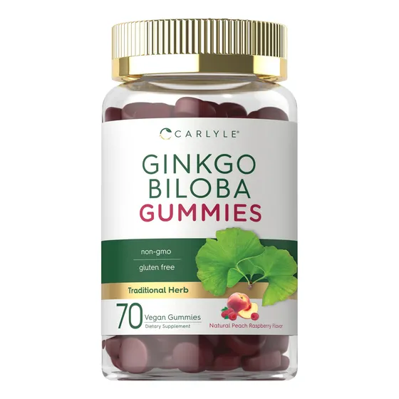Suplemento Carlyle Ginkgo Biloba 300 Mg 70 Gomitas Veganas