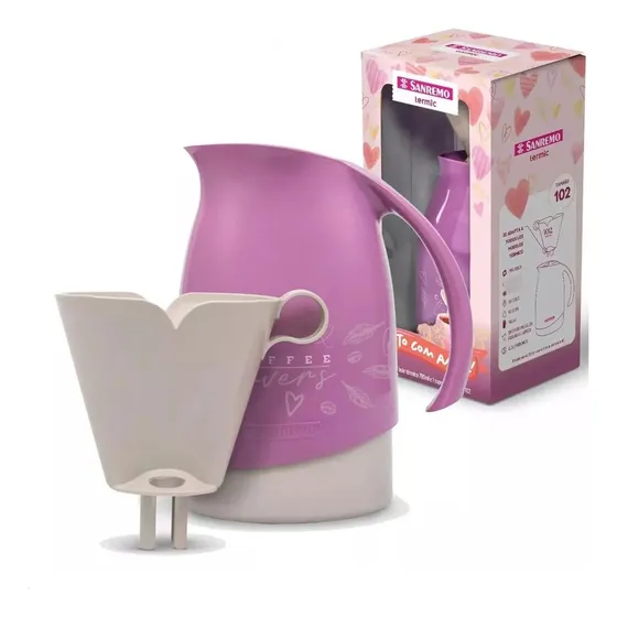 Garrafa Térmica Café 700ml Bule C/ Suporte Porta Filtro 102