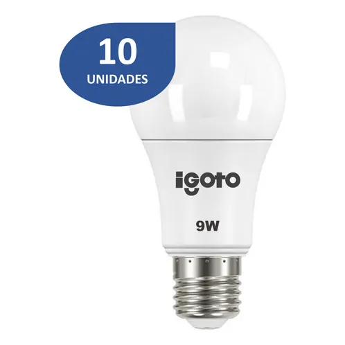 Bombillo Bulbo Led 9w Luz Blanca 6500k Rosca E27 Paquete