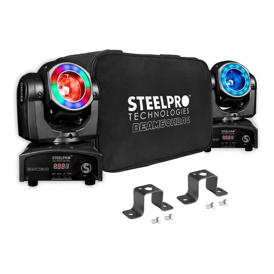 Steelpro BEAM60H Bag Con 2 Cabezas Móvil Led Beam 1x60watts, Rgbw