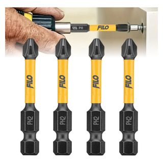 Set 4 Puntas De Impacto Ph2 X 50mm Phillips Acero S2 Filo Set 4 Puntas De Impacto Ph2 X 50mm Phillips Acero S2 Filo