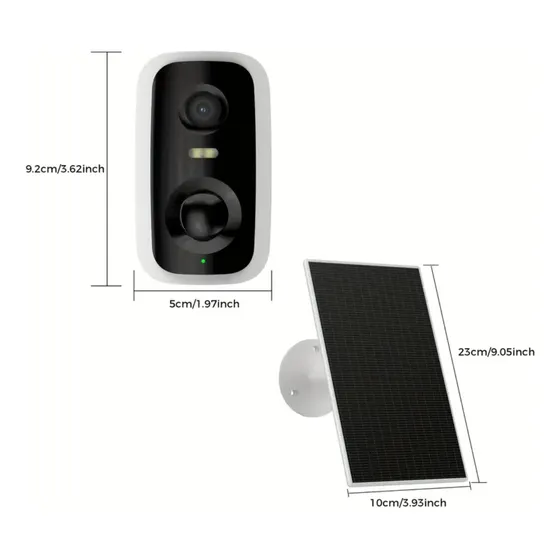 Camara De Seguridad Wifi Con Panel Solar Ip66 Full Hd