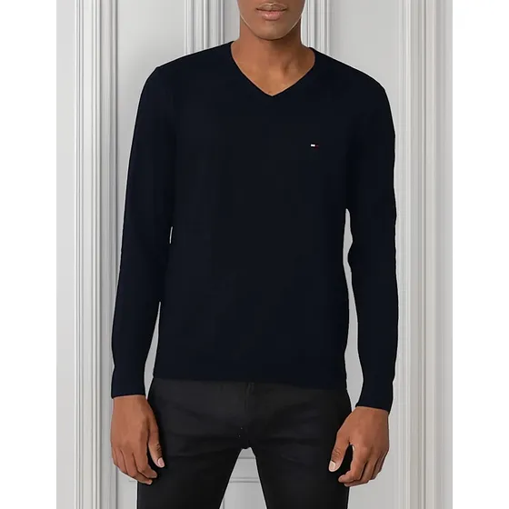 Tommy Hilfiger Suéter Esencial De Algodón Con Cuello En V
