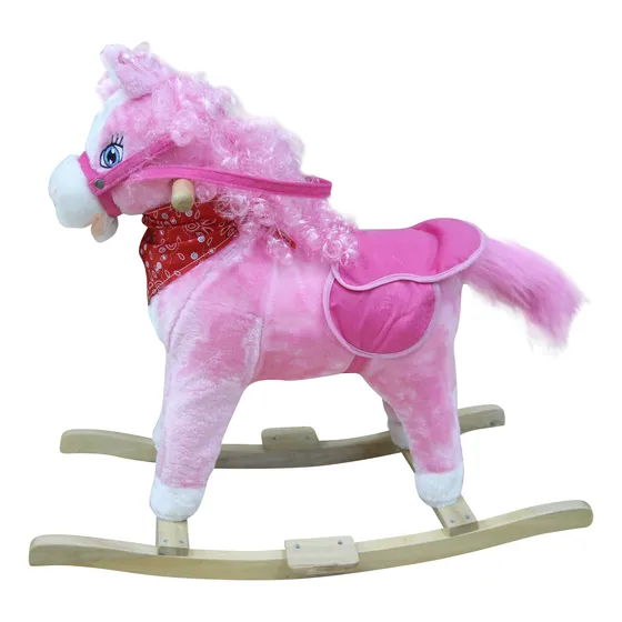 Balancin Madera Y Peluche Pony Con Sonido