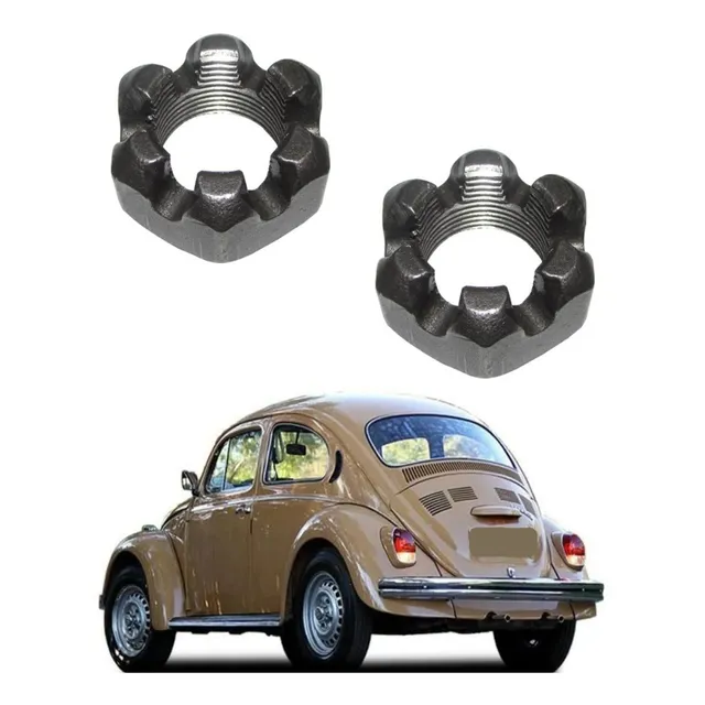 Par Porca Sem Aba Cubo Roda Traseira Fusca Brasilia Variant