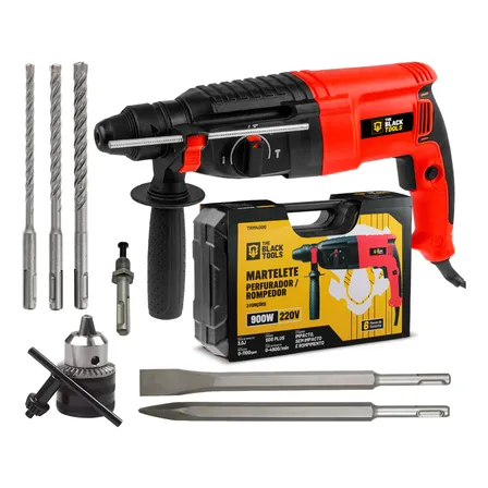 Martelete Profissional Rotativo Perfurador E Rompedor 900w Vermelho 220v 60hz