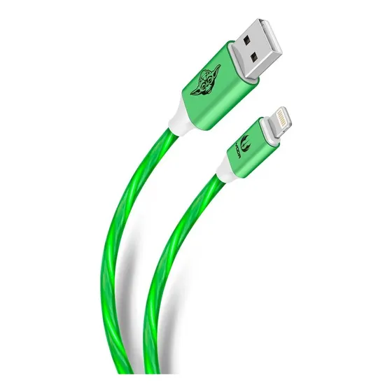 Cable Usb A Lightning Con Luz Led Star Wars De Modelo Yoda