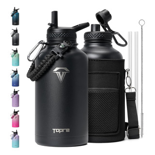 Botella De Agua Aislada Topre De 64 Oz, Termo De Agua De Med Botella De Agua Aislada Topre De 64 Oz, Termo De Agua De Med