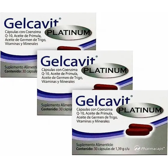 Gelcavit Platinum 30 Cápsulas Pharmacaps - 3 Pack Sabor Sin Sabor