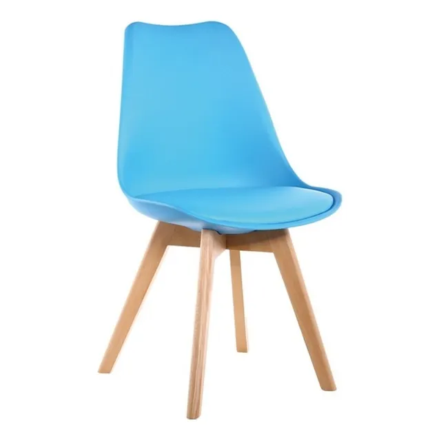 Silla Eames Acolchonada Blanca Comedor / New Tower Colores Estructura De La Silla Celeste Diseño De La Tela Liso