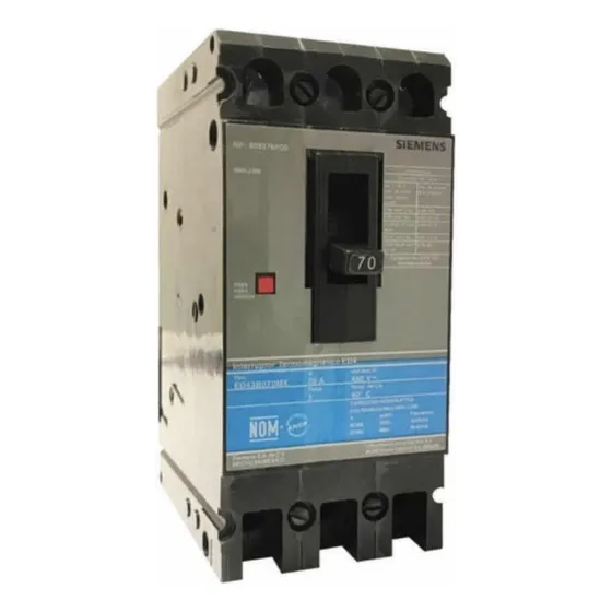 Siemens Interruptor Termomagnetico 3x70a Ed6 70a Ed63b070 Frecuencia 60Hz