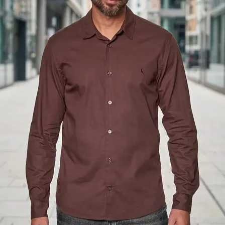 Camisa Reserva Ml Porto Masculino Lisa Cacau Liso G
