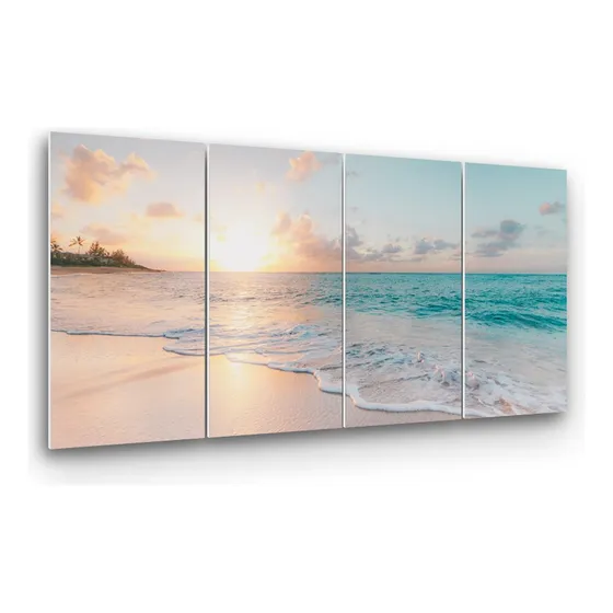 Cuadro Decorativo Mural Atardecer En La Playa 120x60